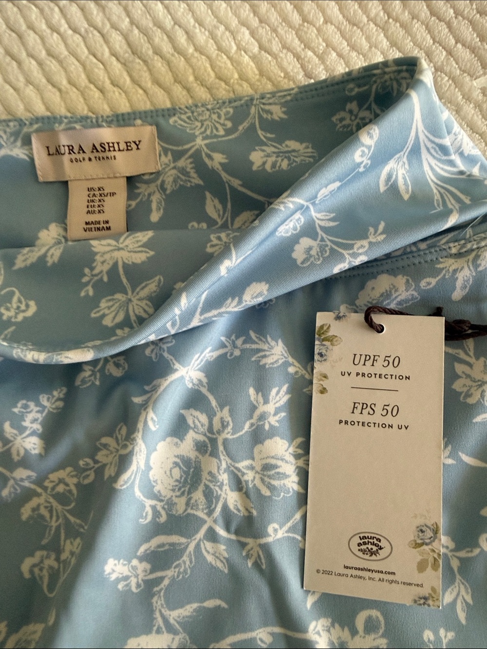 Laura Ashley Sky Blue Floral Mini Skort Set for Golf & Tennis -- NWT - Picture 7 of 10
